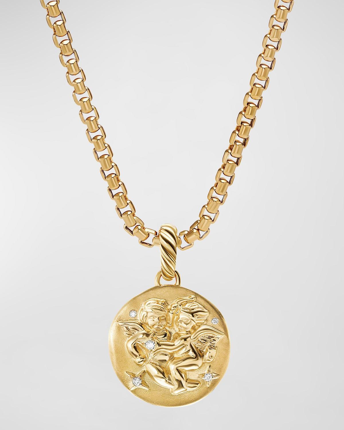 David Yurman 18K Yellow Gold Diamond Aquarius Amulet Pendant Product Image