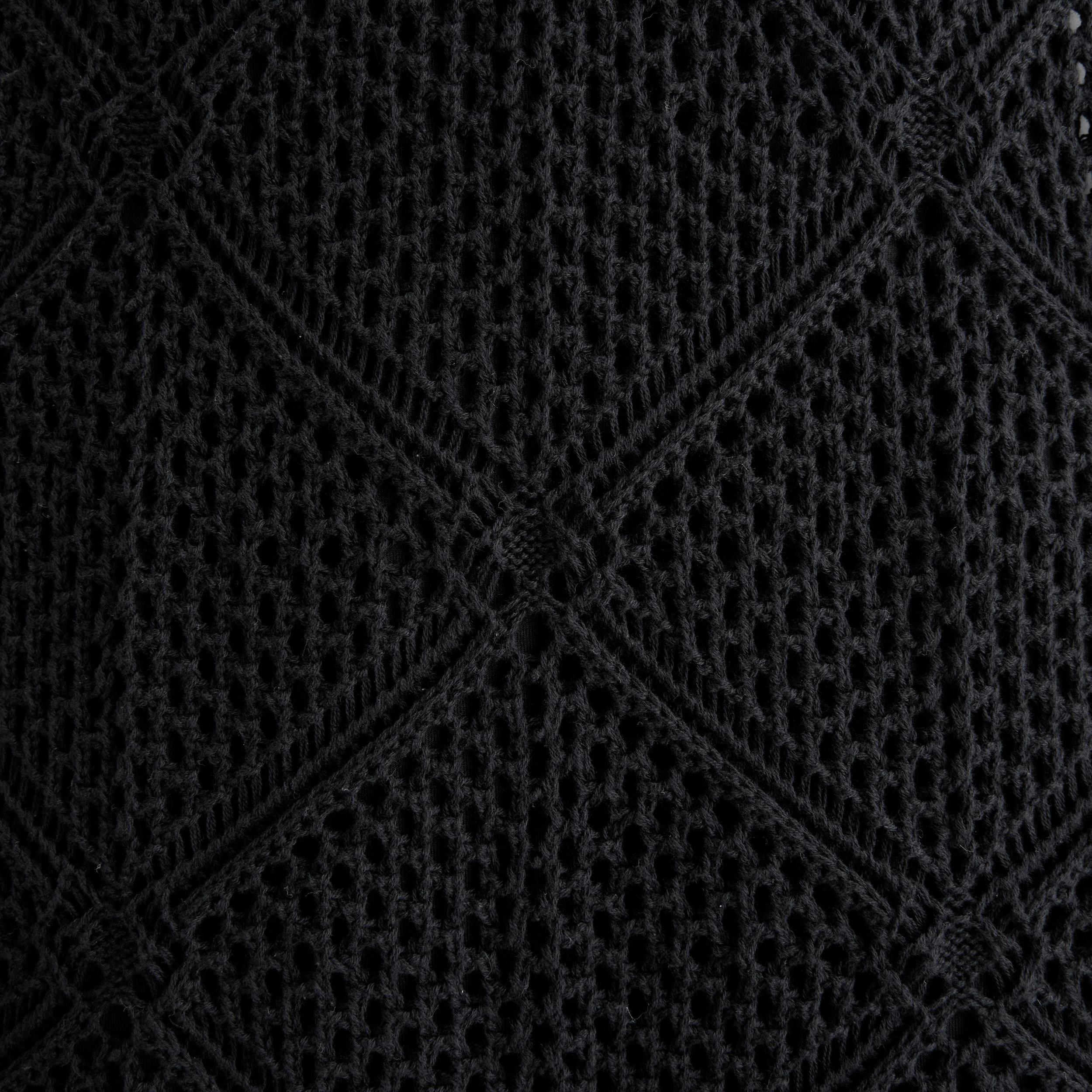 Crochet-Style Fringe Mini Dress Product Image