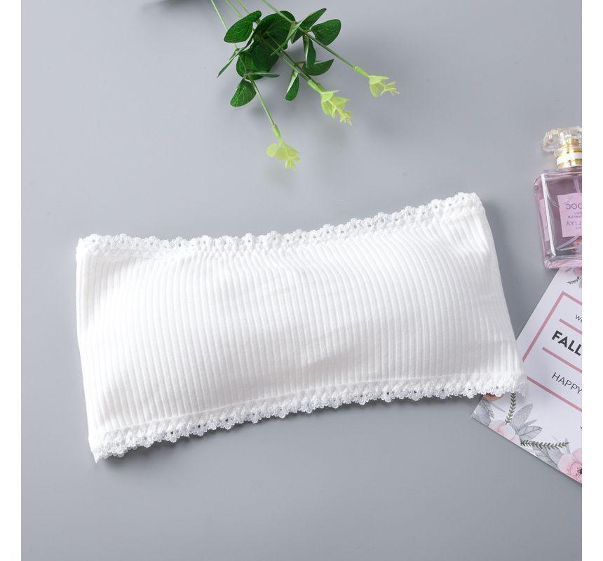 Strapless Plain Ribbed Bra Product Image