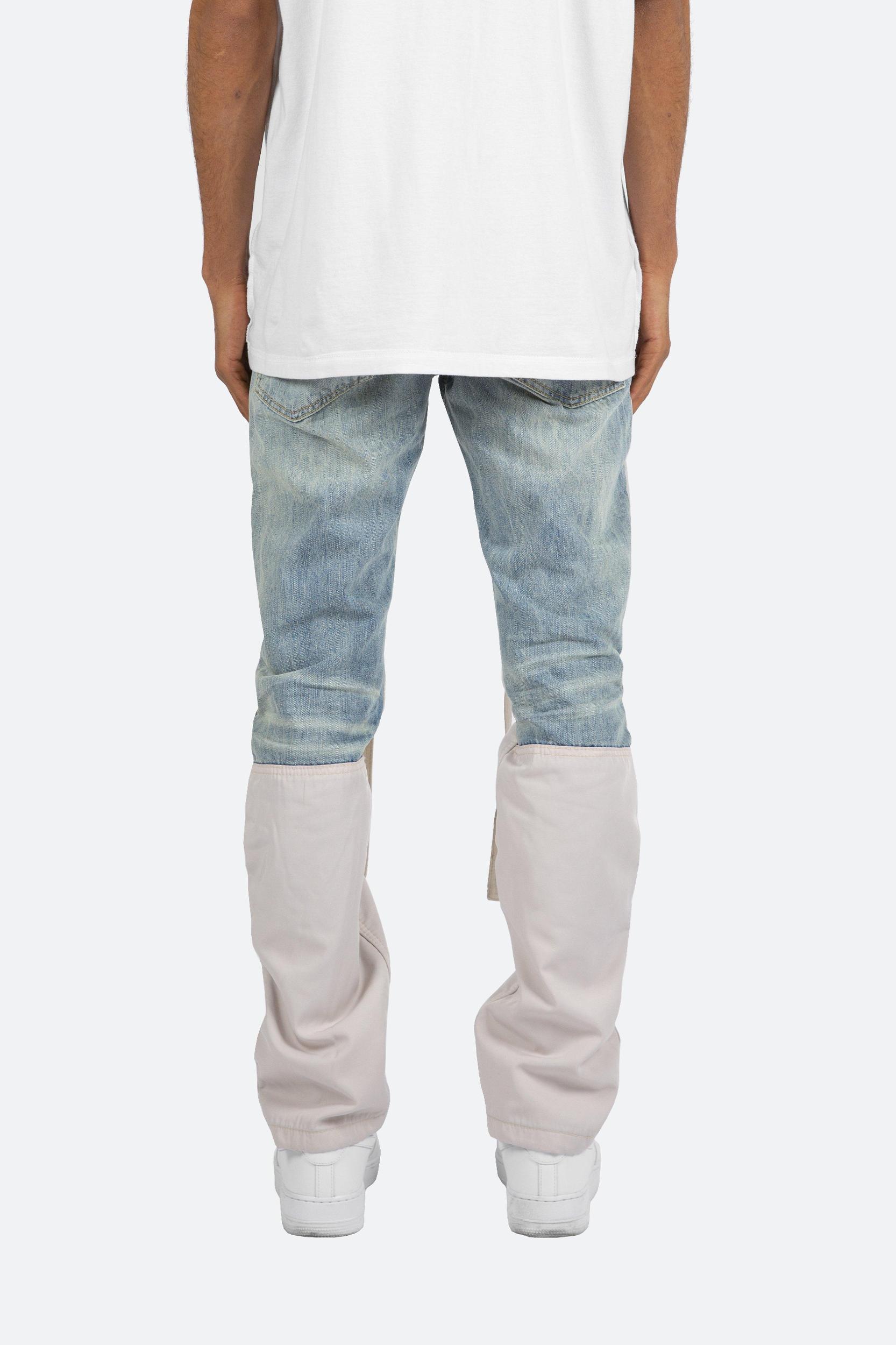 D187 Western Straight Denim - Blue/Natural Product Image