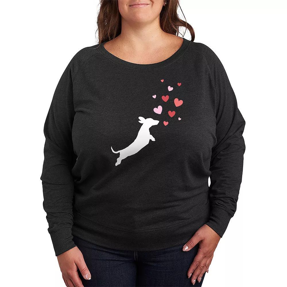 Plus Size Pokemon Pikachu Bolt French Terry Long Sleeve Tee, Womens Grey Indigo Product Image