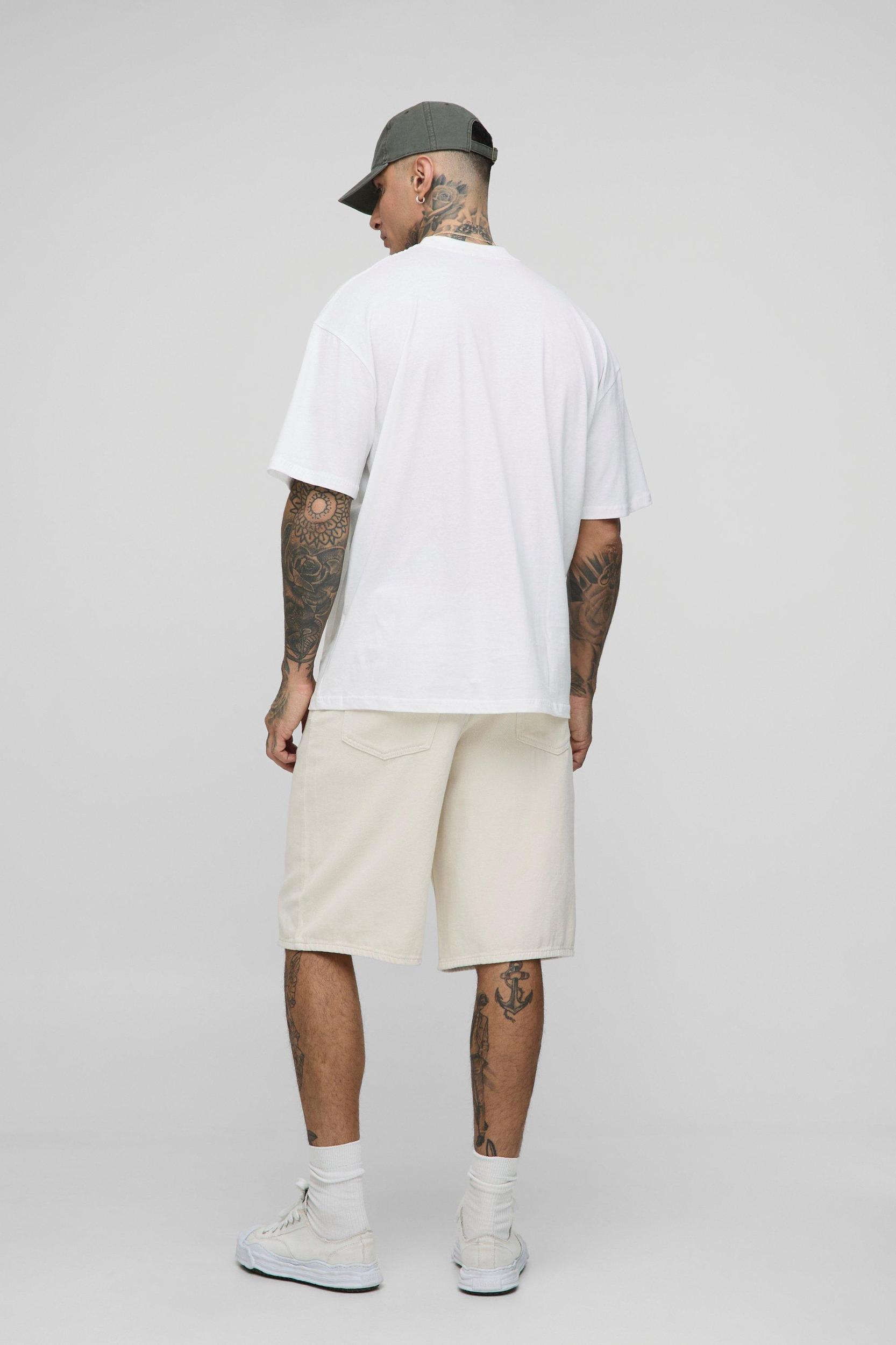 Tall Oversized Extended Neck Monaco Floral Print T-Shirt | boohooMAN USA Product Image