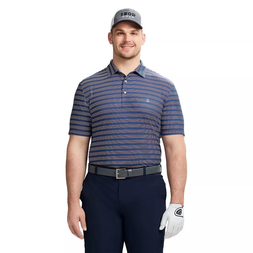 Big & Tall IZOD Swingflex Elite Golf Short Sleeve Polo Shirt, Men's, Size: 3XL Tall, Medieval Blue Stripe Product Image