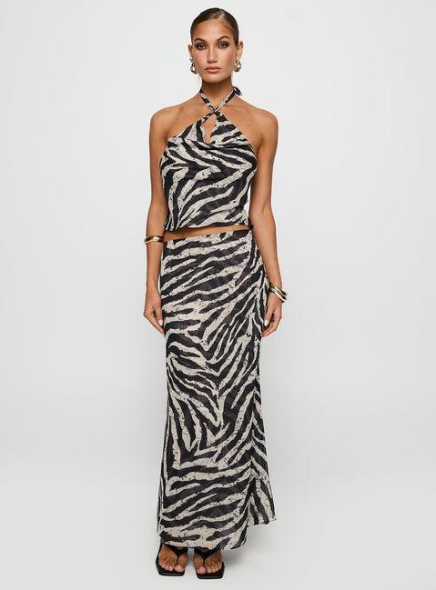Eleganza Maxi Skirt Zebra Product Image