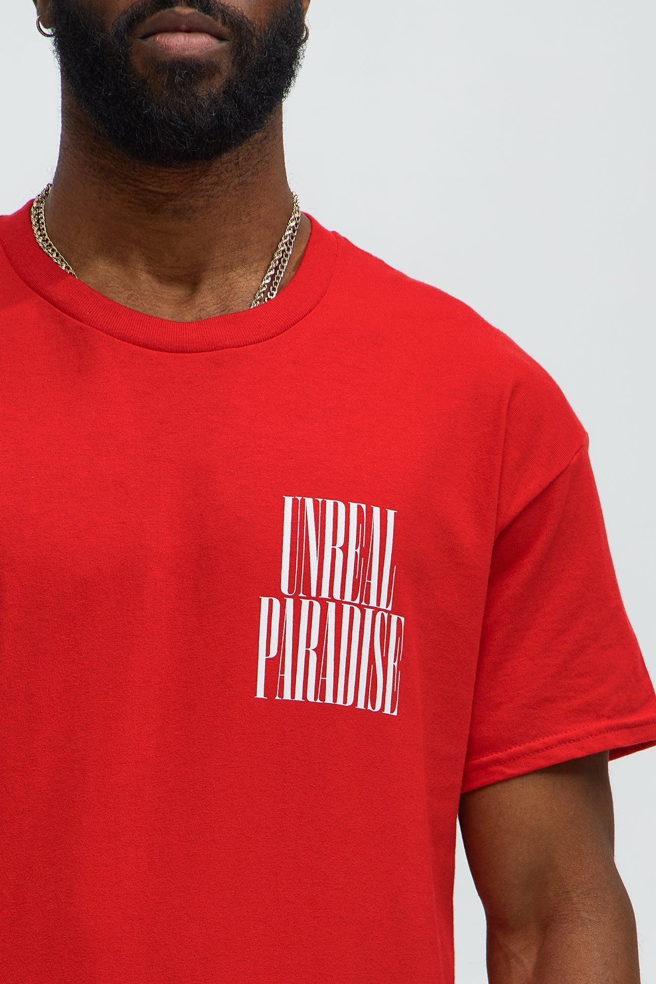 Unreal Paradise Short Sleeve Tee - Red Product Image
