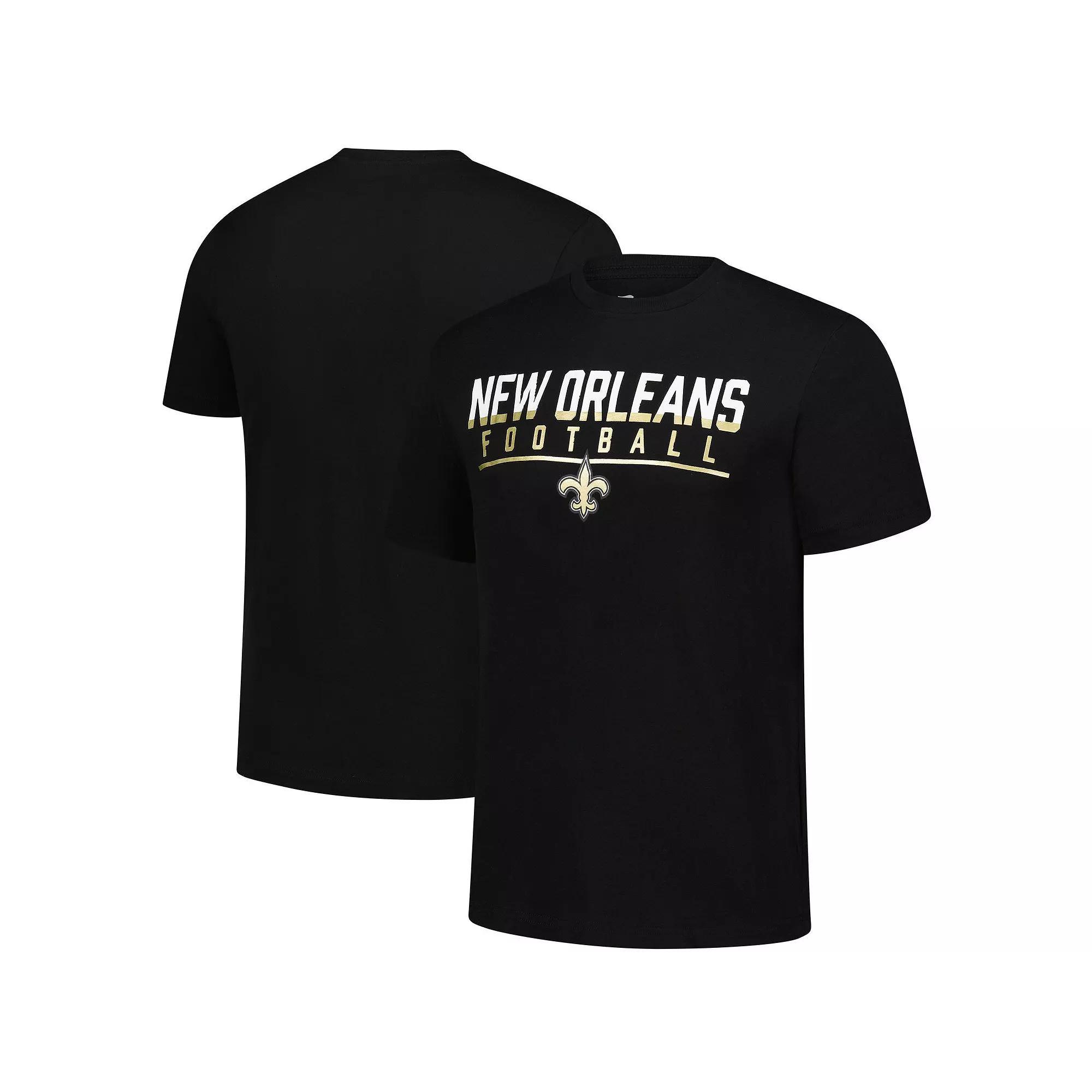 Men's Fanatics  Black New Orleans Saints Blocked T-Shirt, Size: 5XL Product Image
