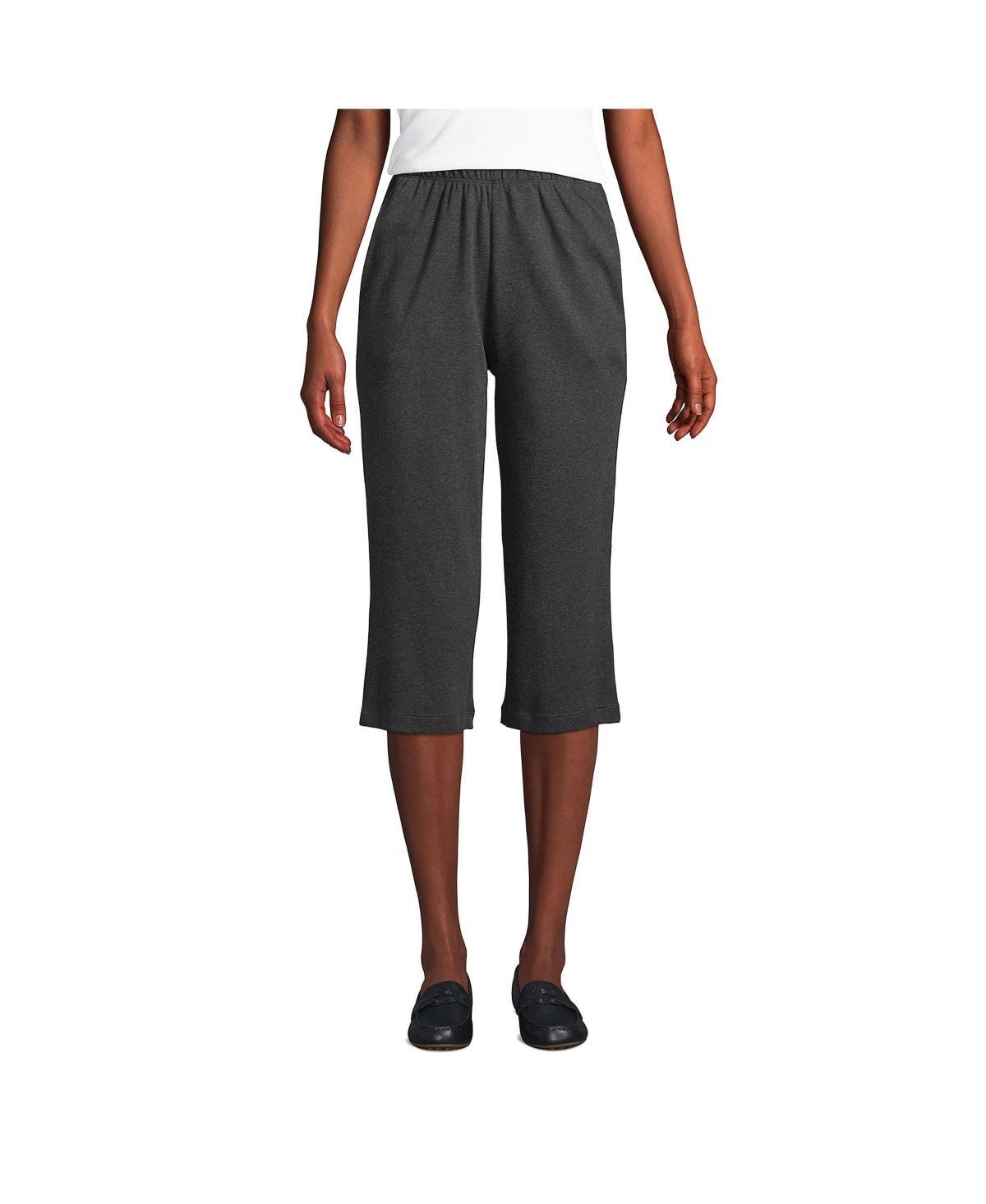 Women's Lands' End Sport High Waist Pull-On Capri Pants, Size: XL Tall, Black Product Image