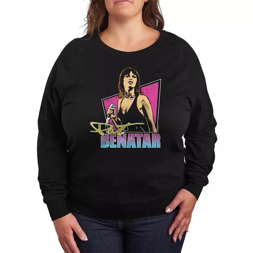 Plus Size Pat Benatar Cameo French Terry Long Sleeve Tee, Womens Product Image