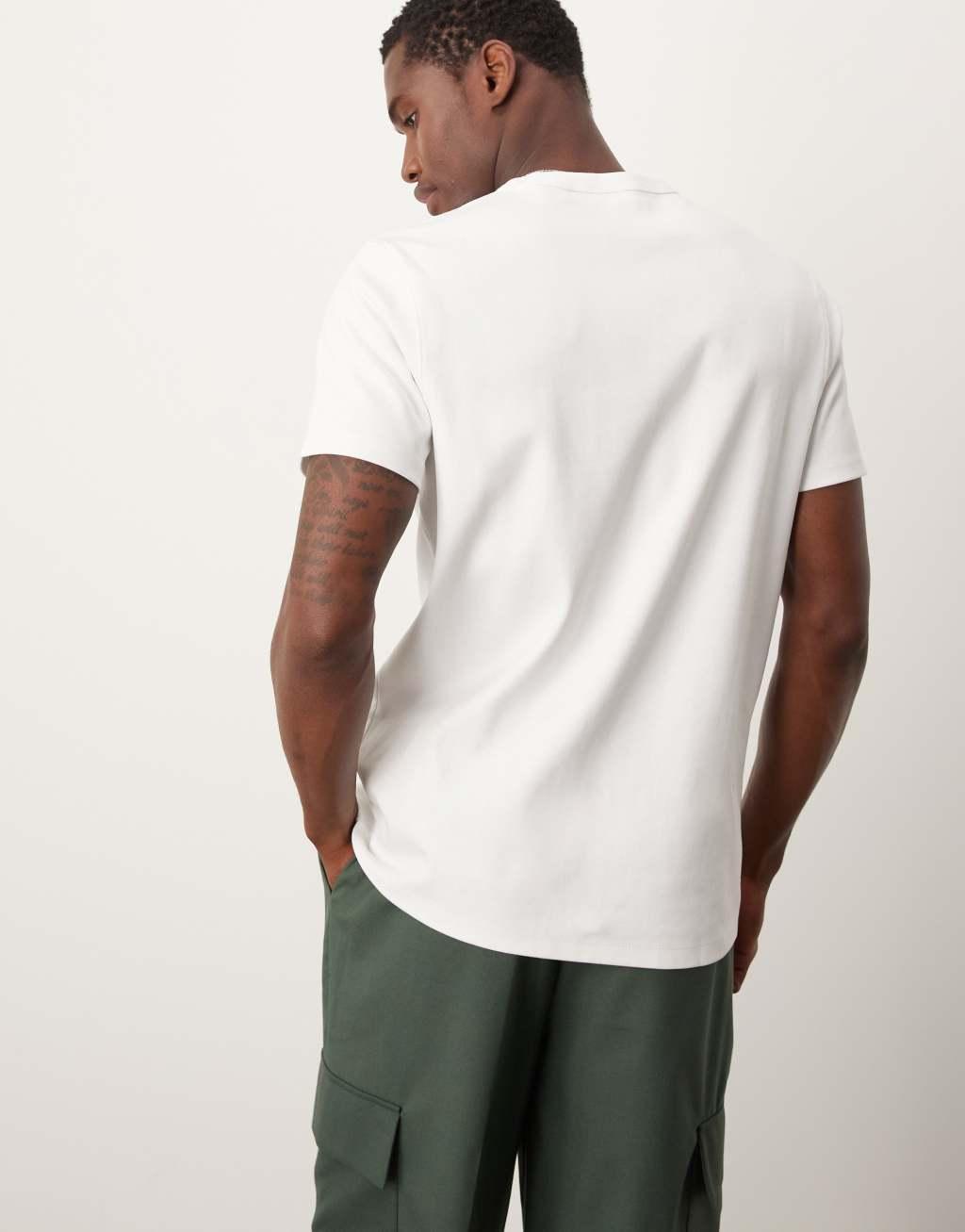 ASOS DESIGN premium interlock crew neck t-shirt 300gsm in white Product Image