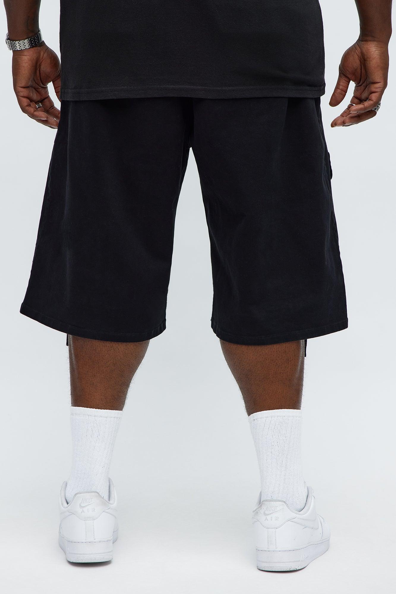 Baggy Oversized Pocket Cargo Shorts - Black Product Image