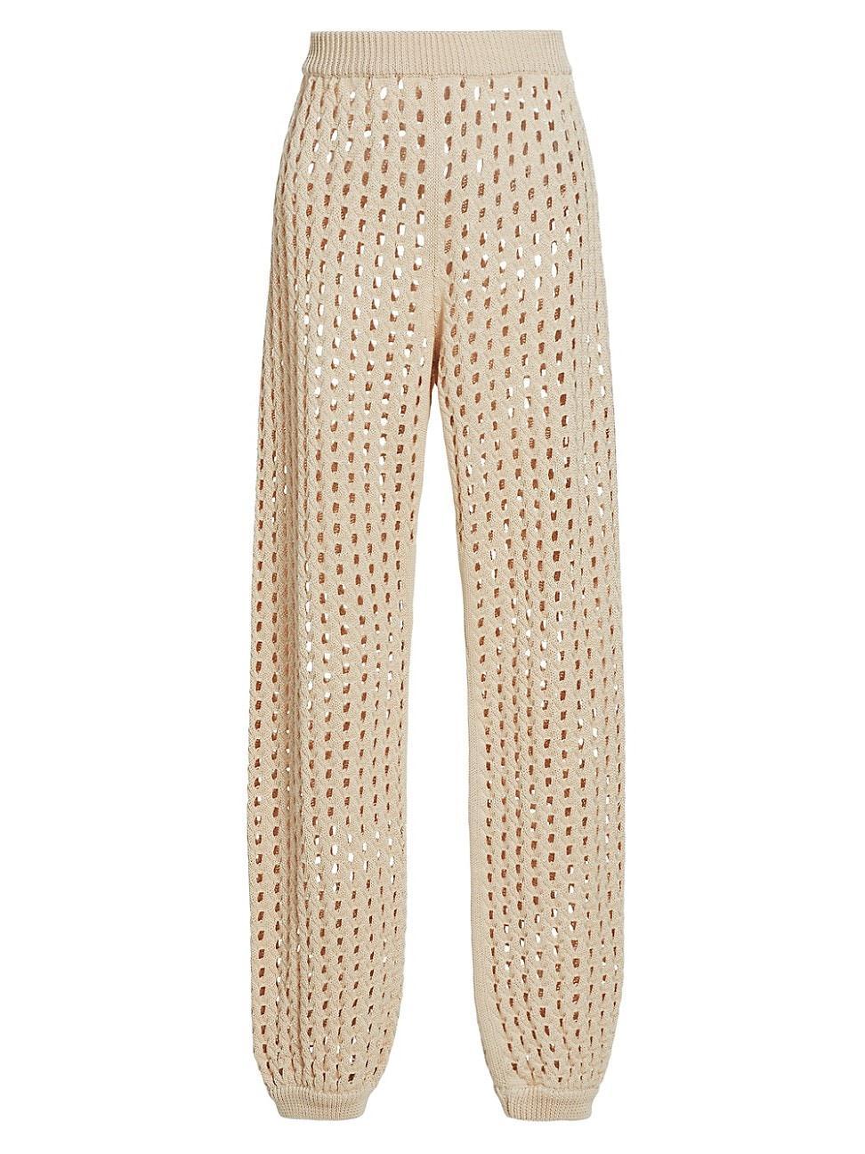 Womens Cecina Crochet Jogger Pants Product Image