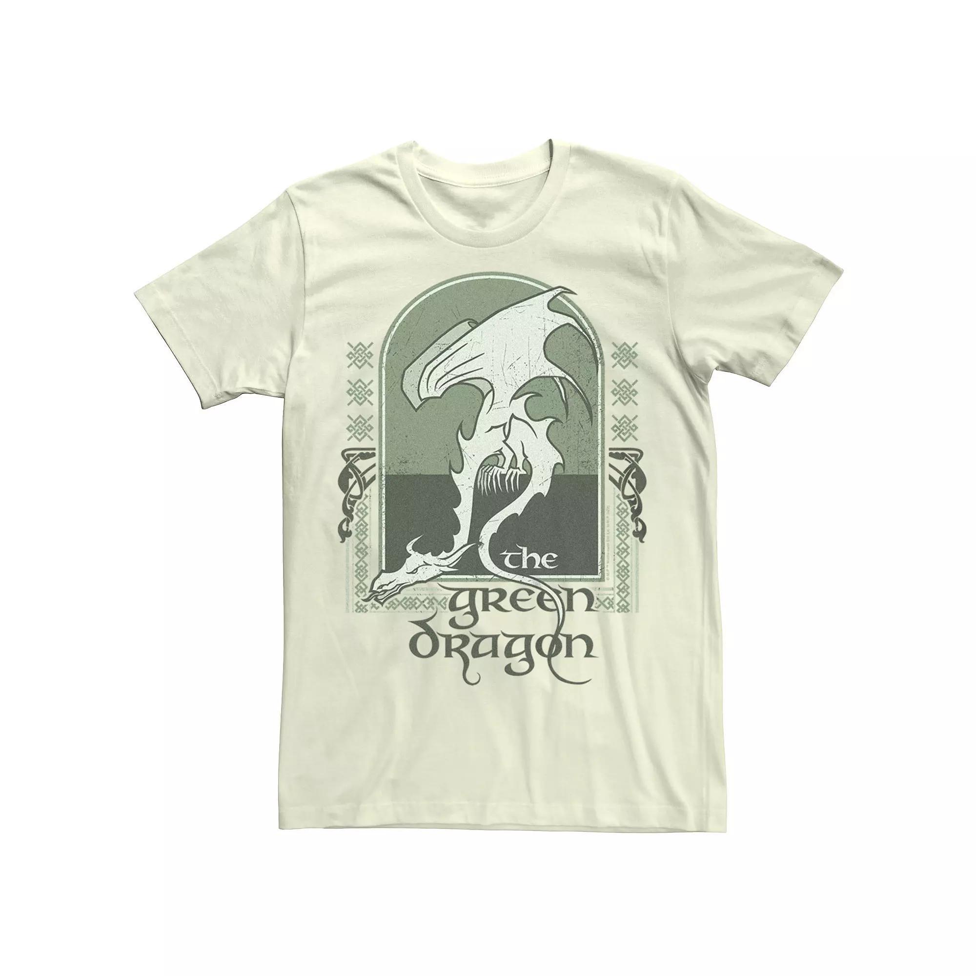 Men's Lord of the Rings Green Dragon Tavern Logo Graphic Tee, Size: Medium, Natural Product Image