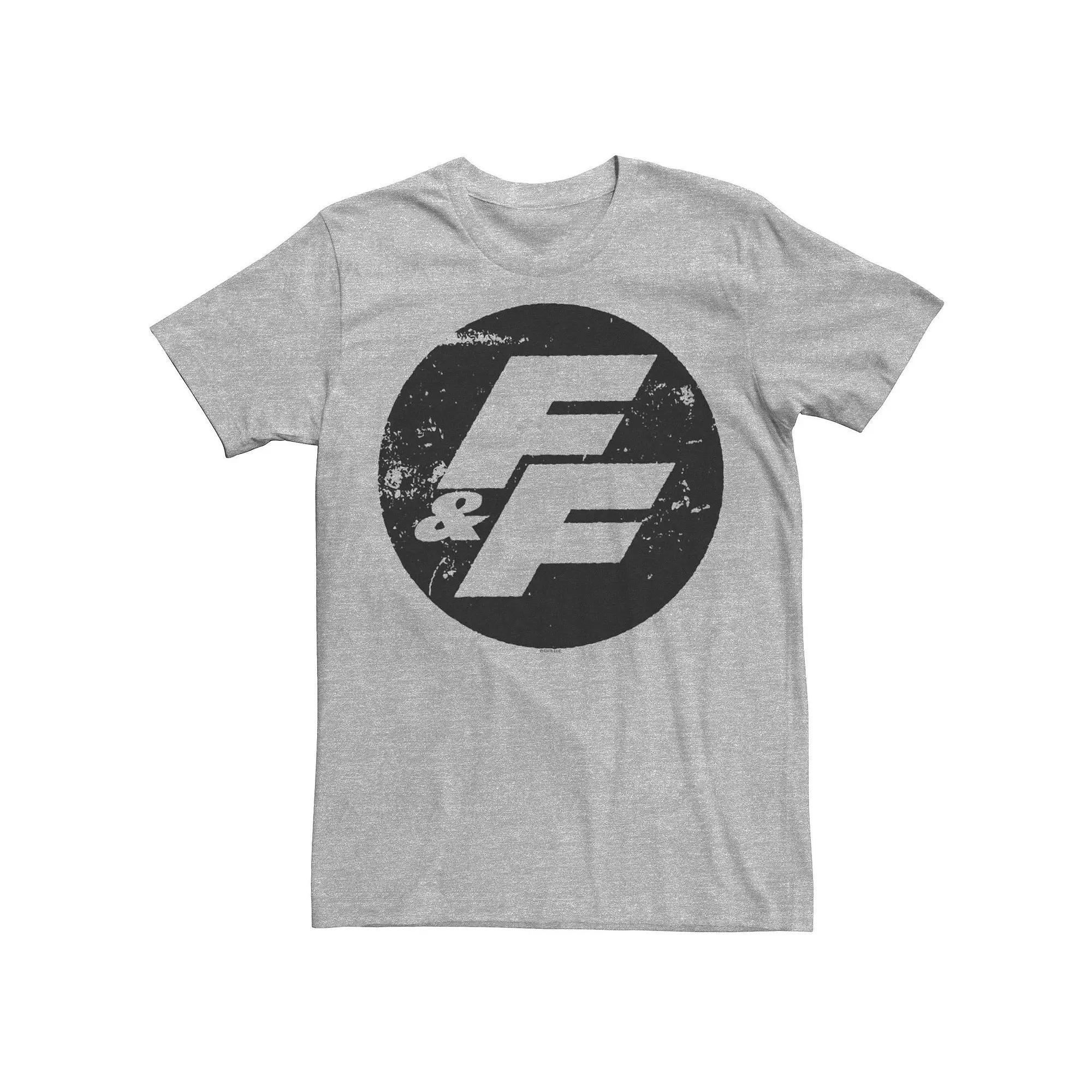Men's Fast & Furious Distressed Circle Logo Graphic Tee, Size: Large, Athletic Grey Product Image