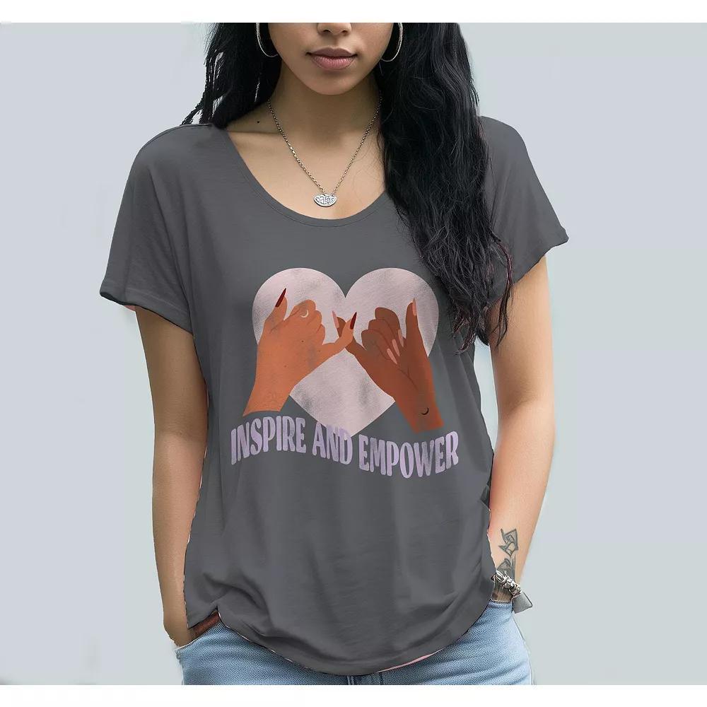 Juniors Grayson Threads Inspire and Empower Graphic Tee, Womens Premium Grey Product Image