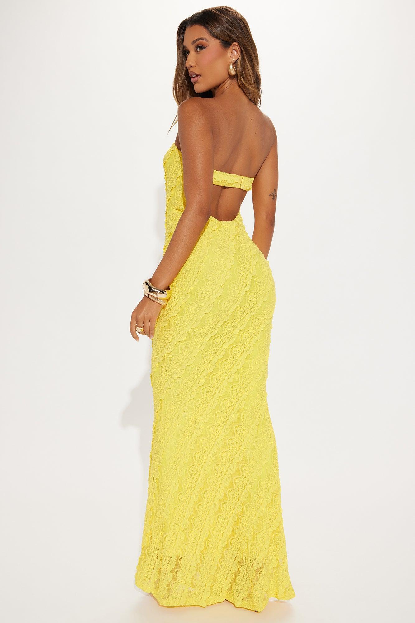 Lavish in Lace Maxi Dress - Yellow Product Image