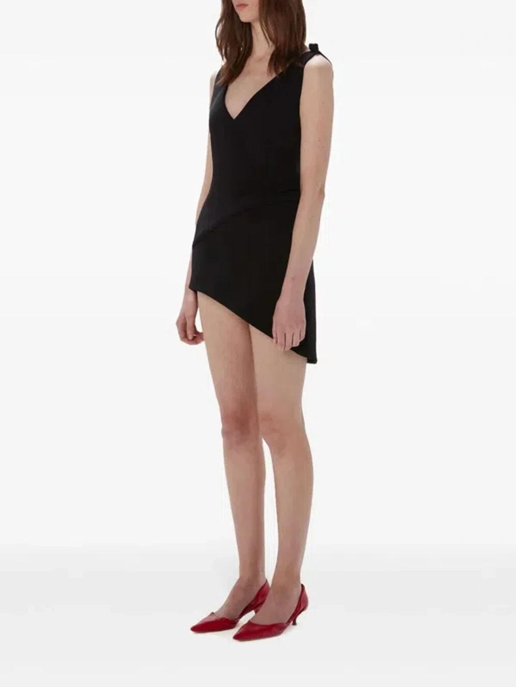 JW ANDERSON V-neck Sleaveless Mini Dress In Black Product Image