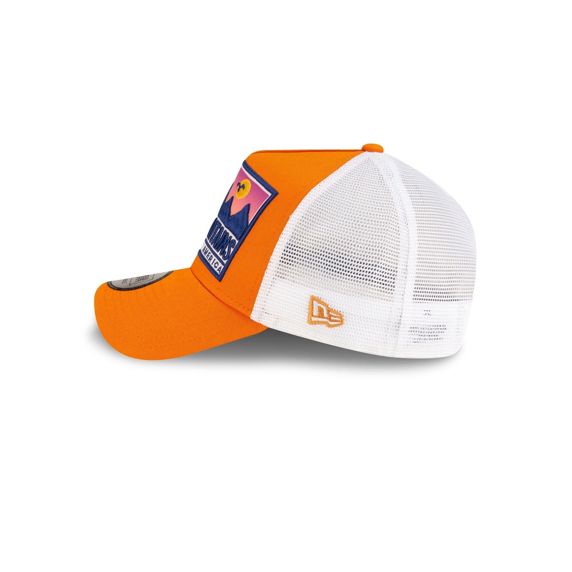 New Era Cap Orange Rockies 9FORTY A-Frame Trucker Hat Male Product Image