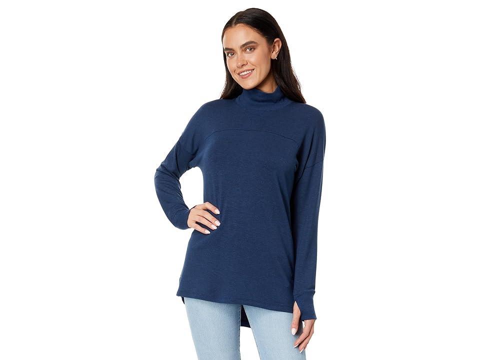 L.L.Bean SoftFlex Mock Neck Pullover Heather) Women's Clothing Product Image