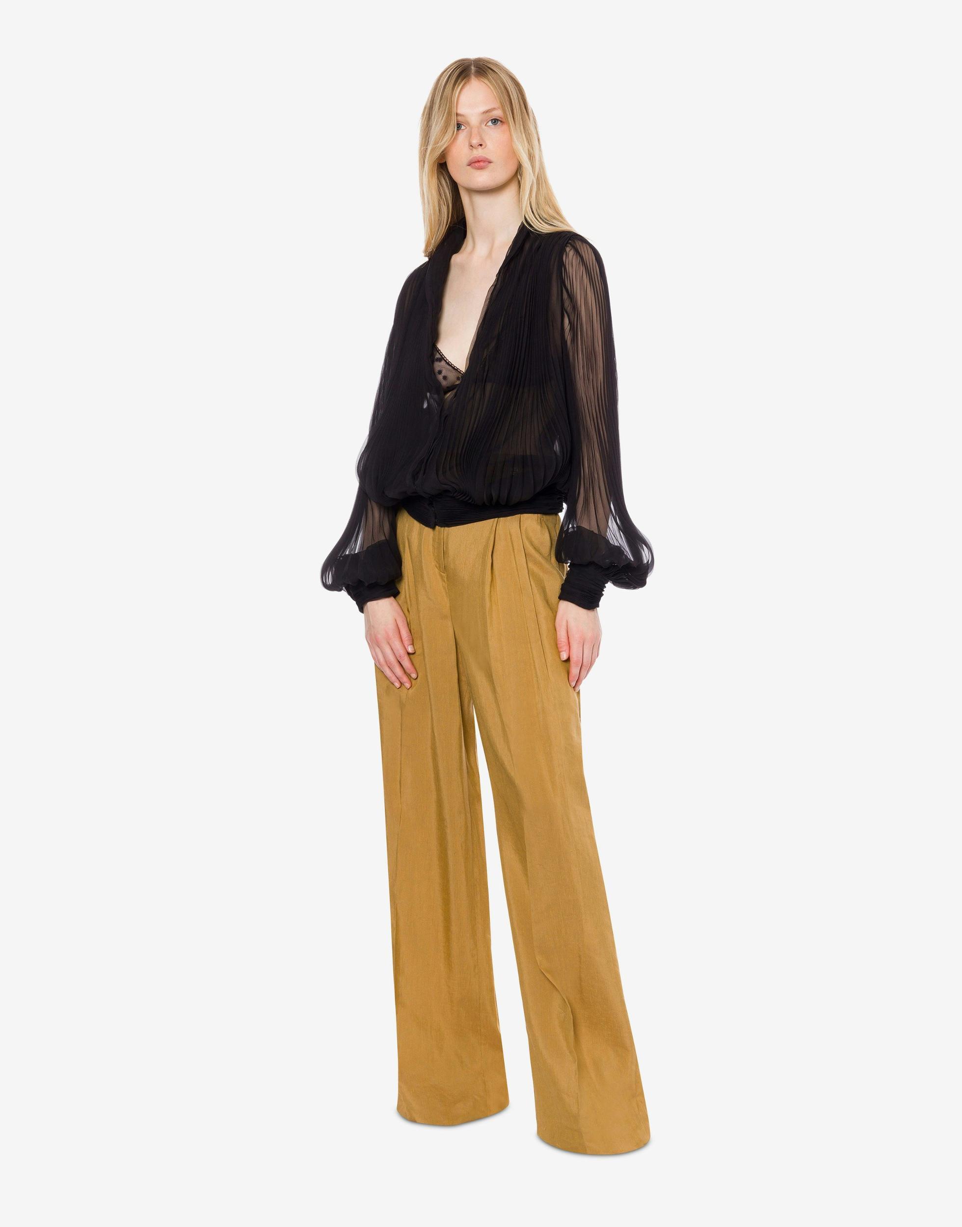 Flamed linen viscose trousers Product Image