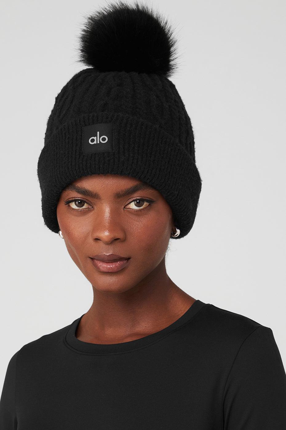 Cable Knit Beanie - Black Product Image