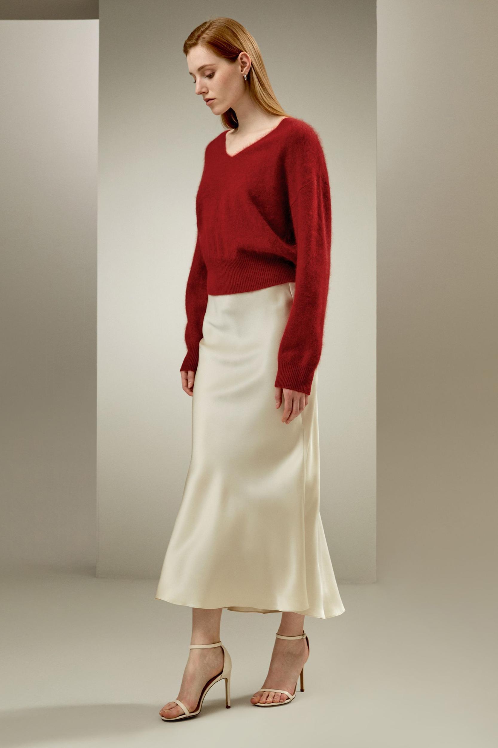 Silk Maxi Skirt with Flare Hem Product Image