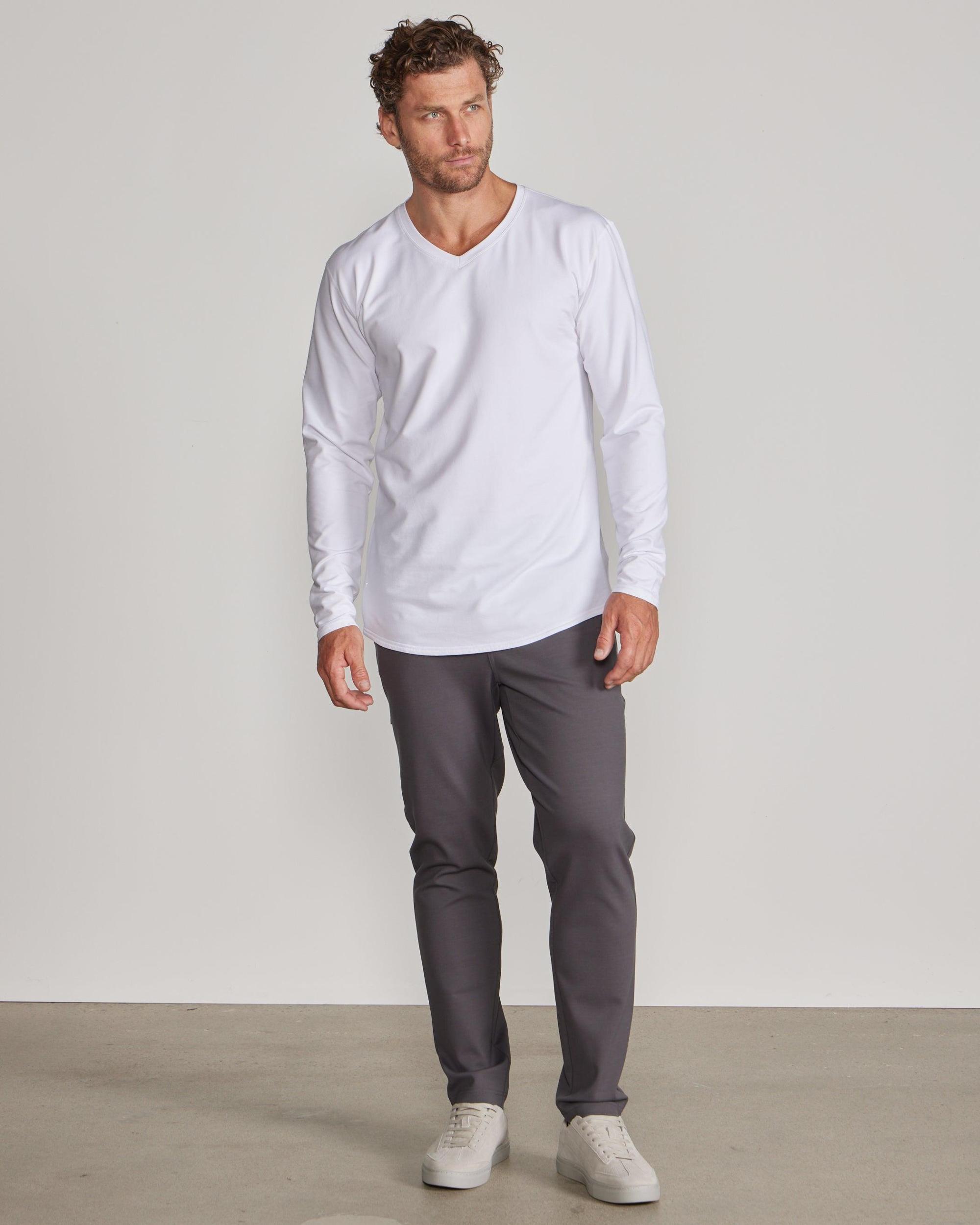 V-Neck Long Sleeve Drop-Cut: LUX Product Image
