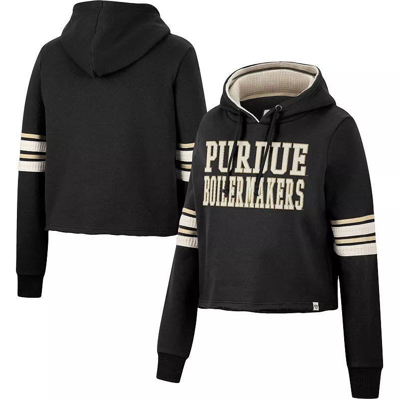 Women's Colosseum Navy West Virginia Mountaineers Retro Cropped Pullover Hoodie, Size: XL, Blue Product Image