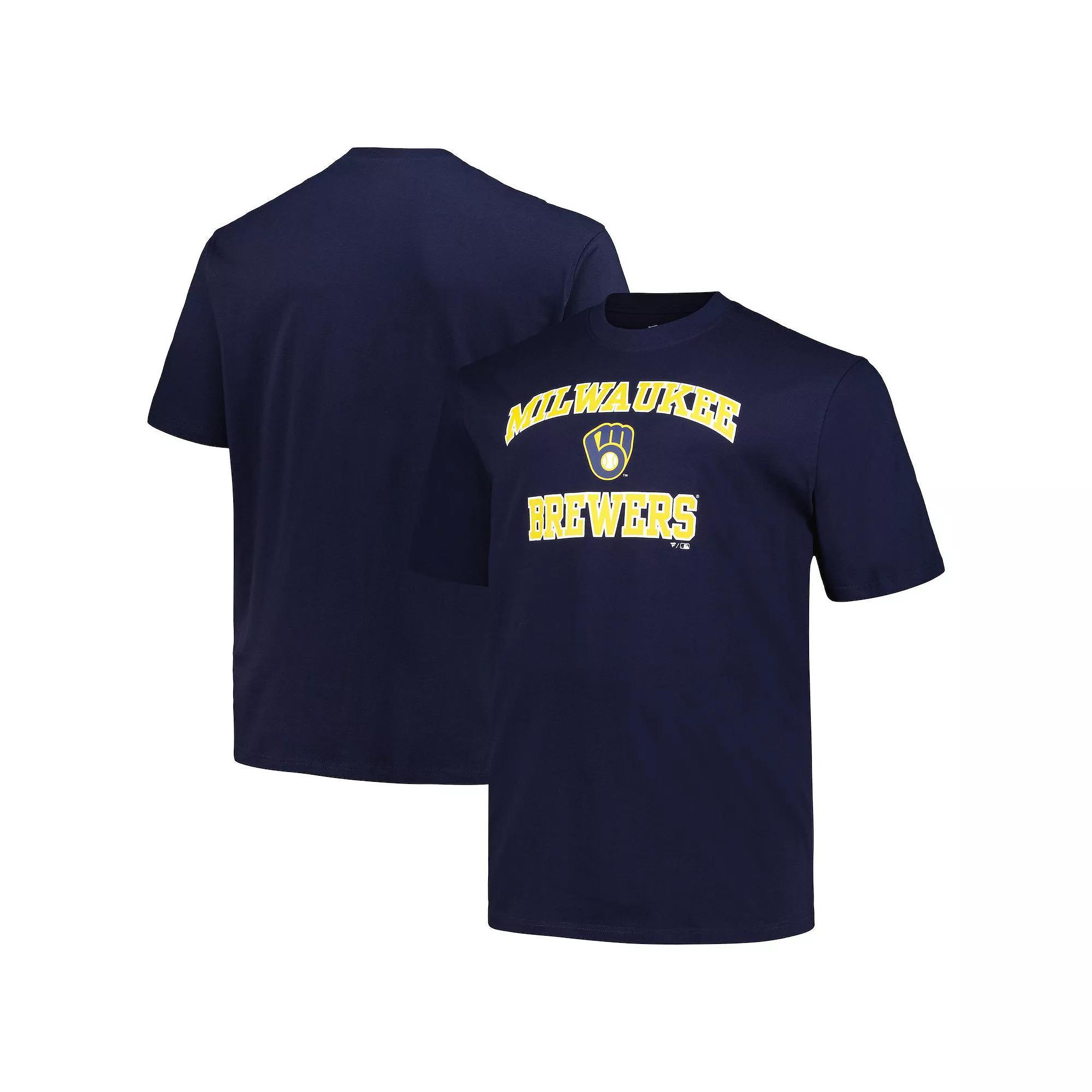 Men's Profile Navy Milwaukee Brewers Big & Tall Heart & Soul T-Shirt, Size: 2XB, Blue Product Image