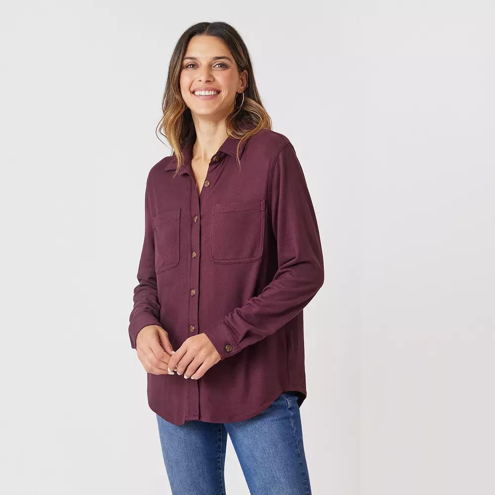 Women's Angels Forever Young Marina Luxe Knit Shirt, Size: Small, Winetasting Product Image