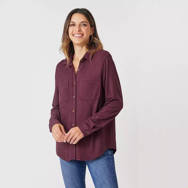 Women's Angels Forever Young Marina Luxe Knit Shirt, Size: Small, Winetasting Product Image