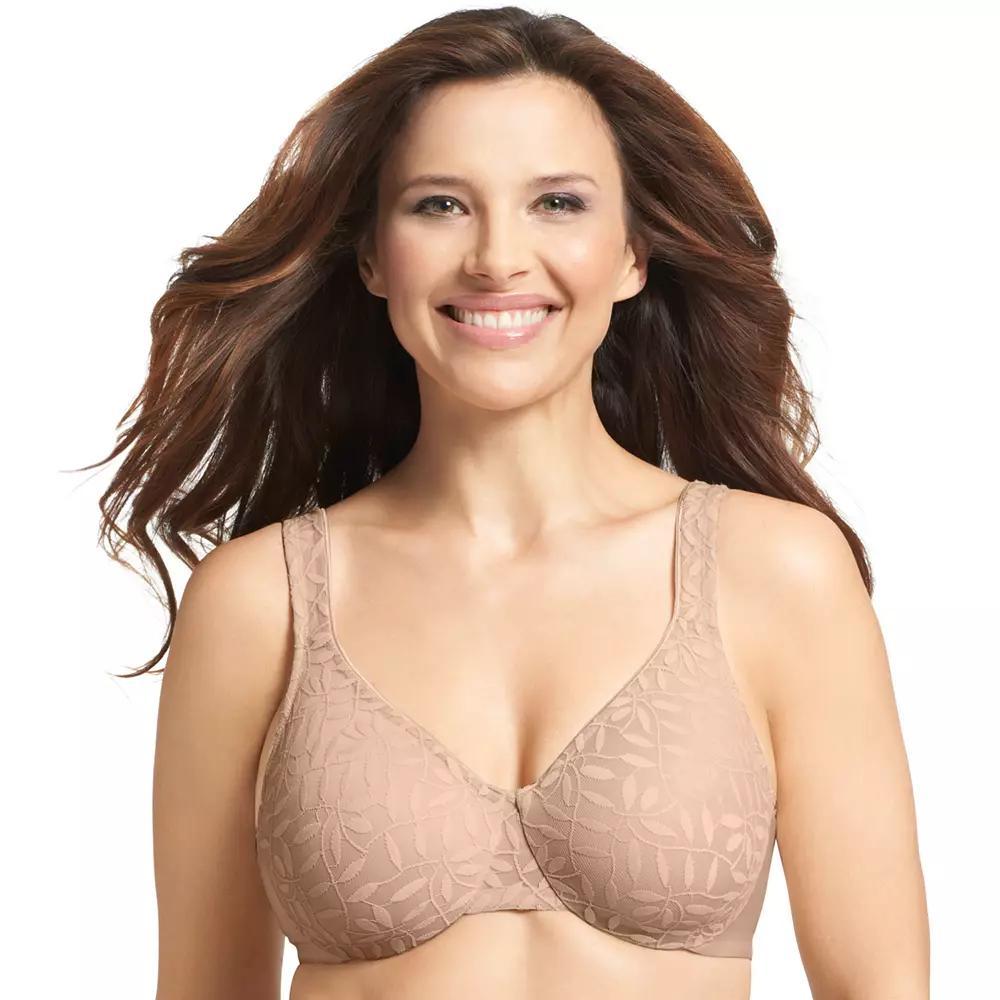 Olga® by Warner's® Sheer Leaves Lace Full-Figure Full-Coverage Minimizer Bra 35519, Women's, Size: 42 Dd, Butterscotch Product Image