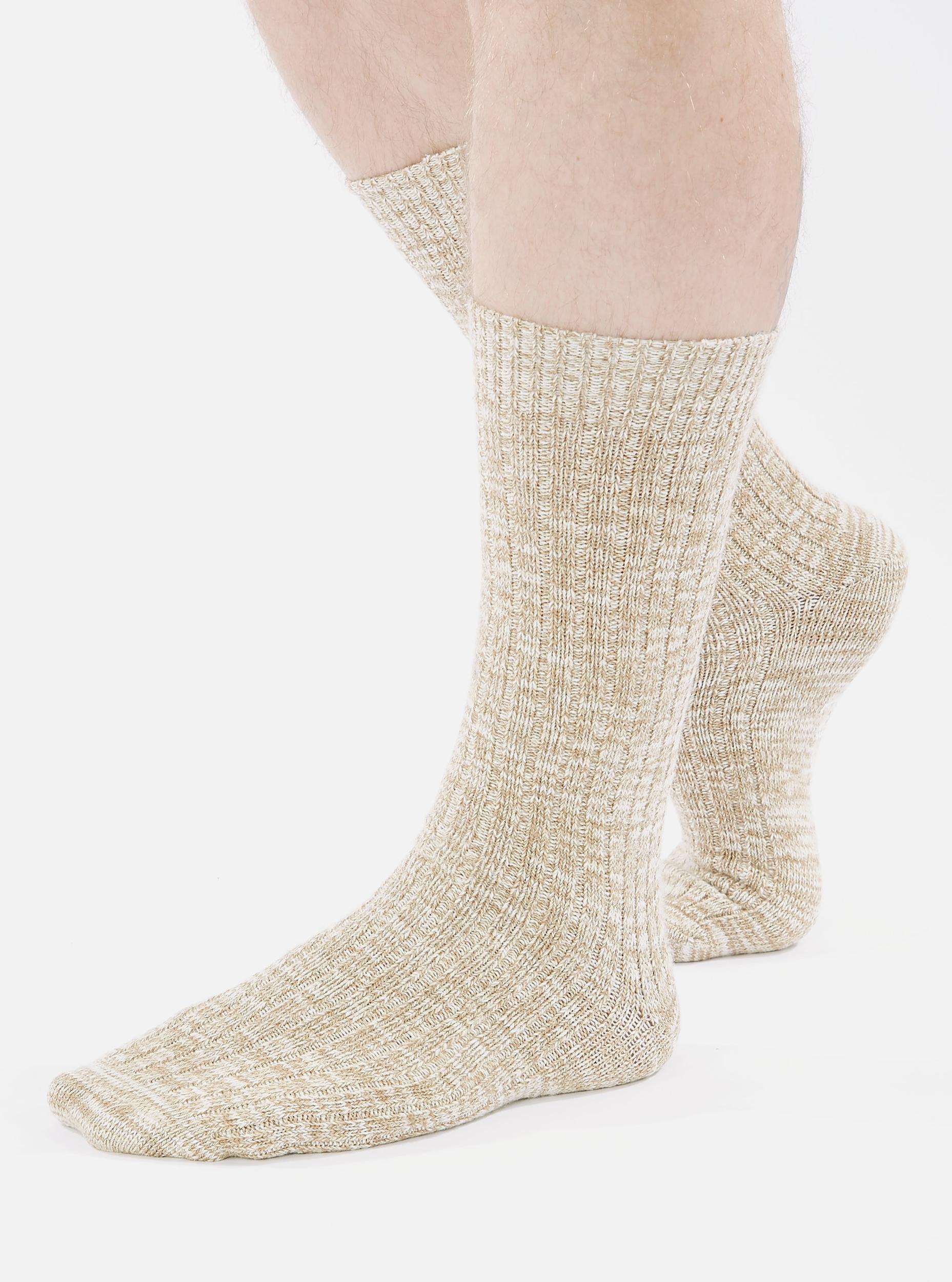 Dark Sand Slub Knit Slub Sock Product Image