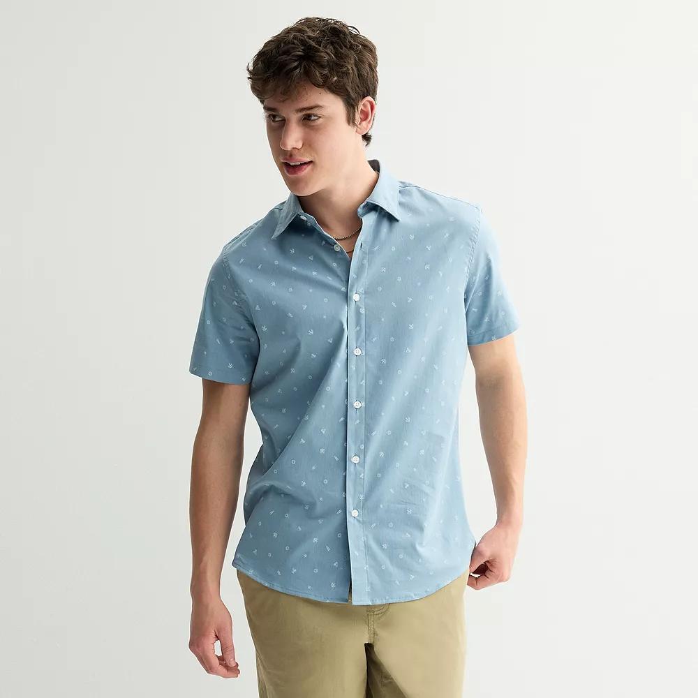 Men's Sonoma Goods For Life® Short Sleeve Performance Shirt, Size: Medium, Nautical Lt Blue Product Image