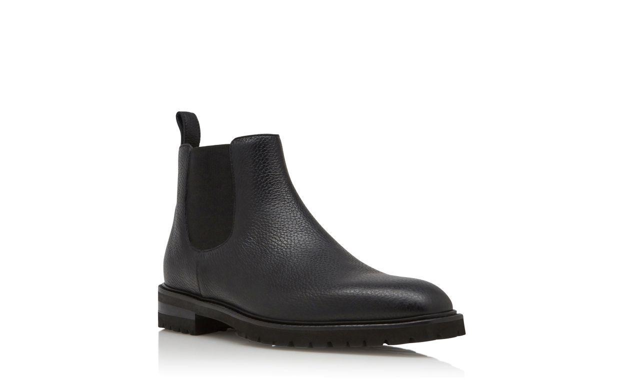 BROMPTON Black Calf Leather Ankle Boots Product Image
