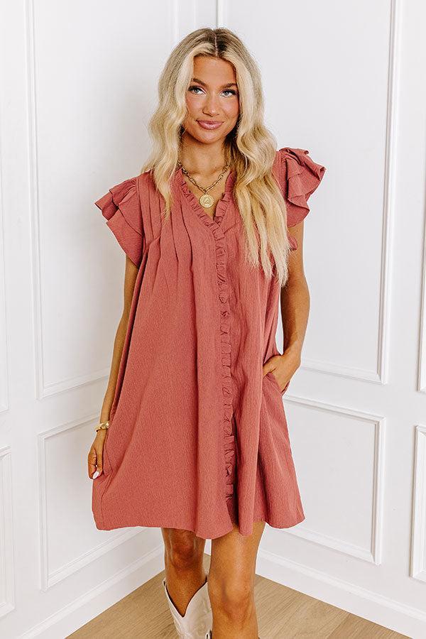 Town Square Kisses Shift Dress In Rustic Rose Product Image
