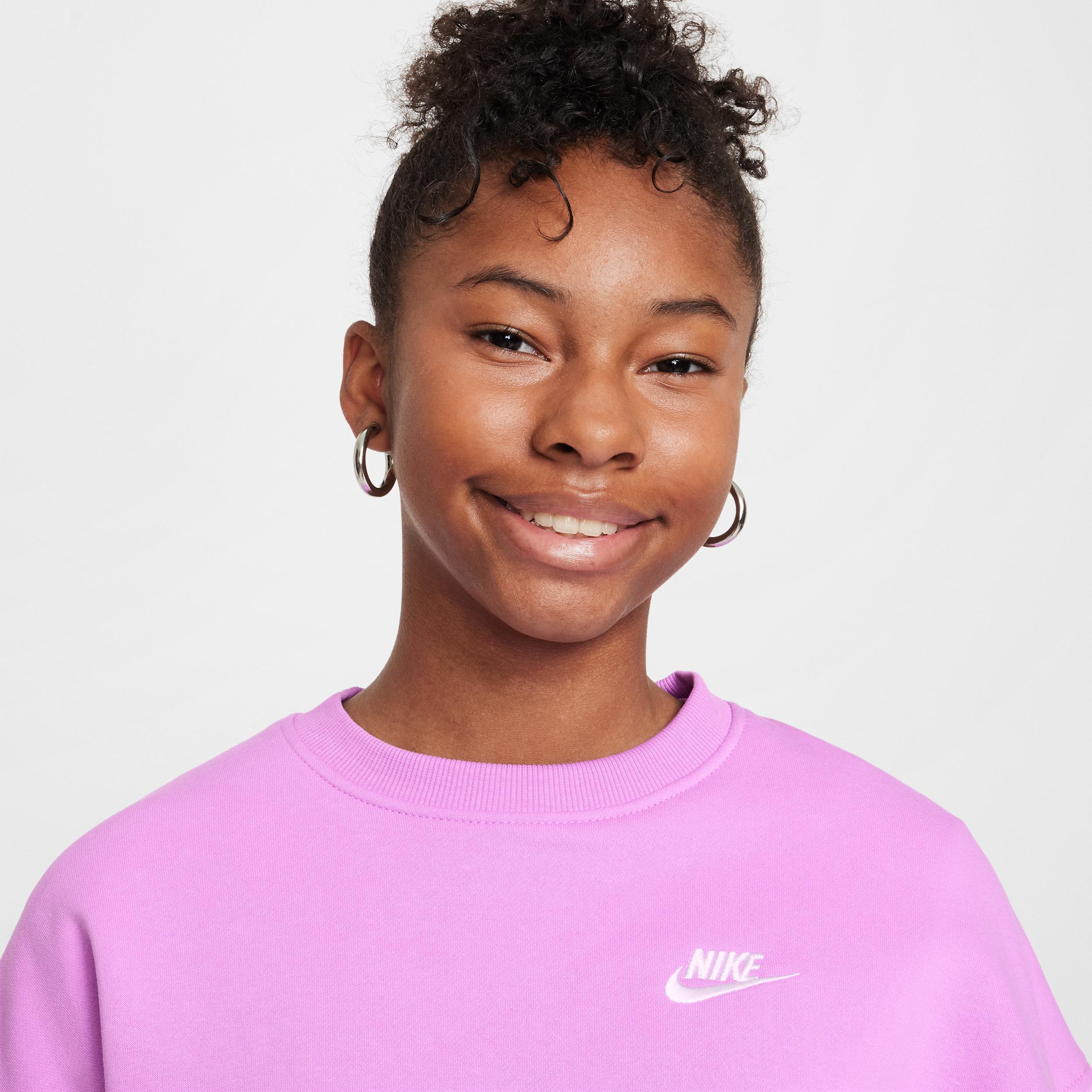 Womens Nike Sportswear Club Fleece Girls Boxy Crew-Neck Sweatshirt Product Image