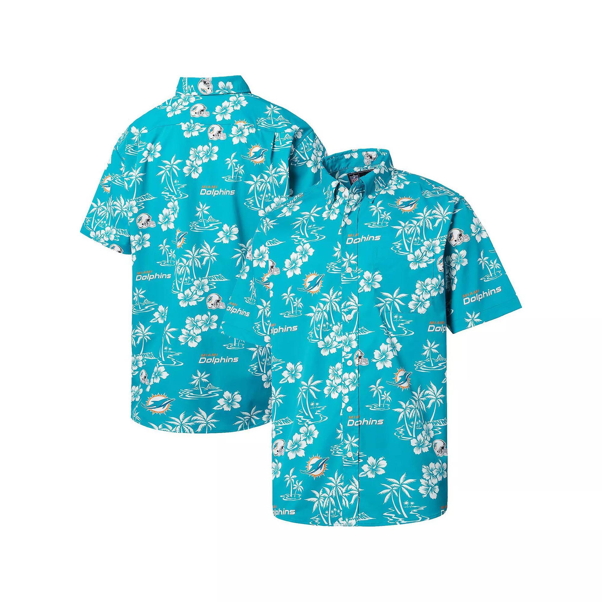 Mens Reyn Spooner Aqua Miami Dolphins Kekai Button-Up Shirt Turquoise A Product Image