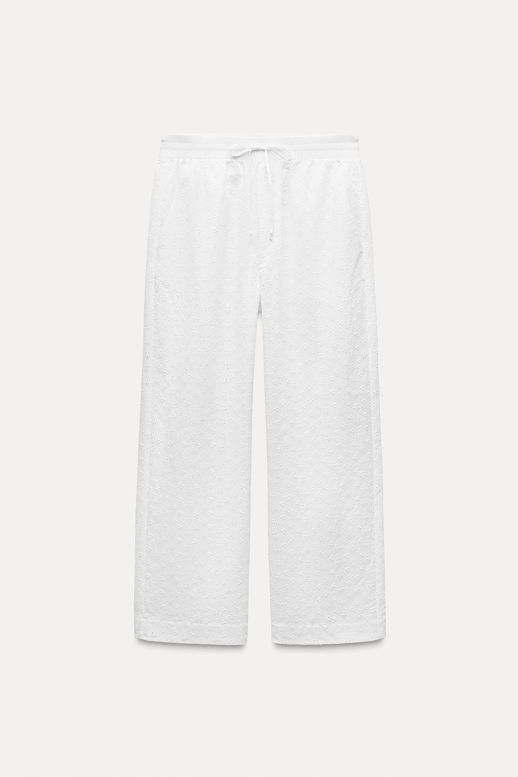 EMBROIDERED EYELET PANTS ZW COLLECTION Product Image