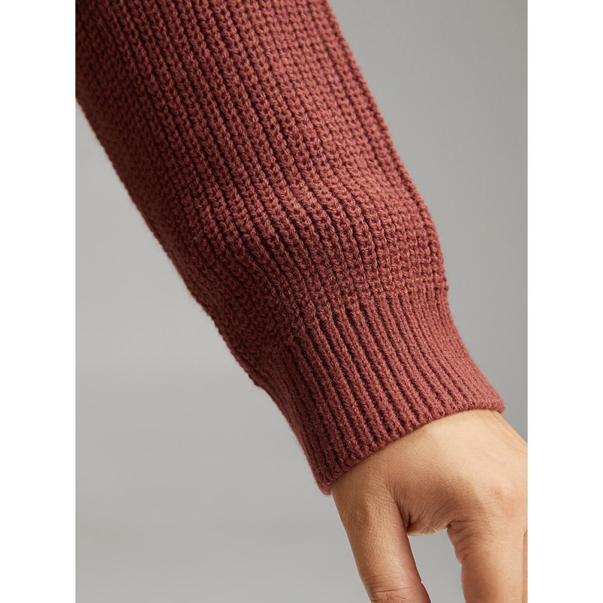 Plus Size Colorblock Contrast Elastic Cuffs Pullover Multicolor Women Casual Loose Long Sleeve Round Neck Dailywear Pullovers BloomChic 14-16/1X Product Image