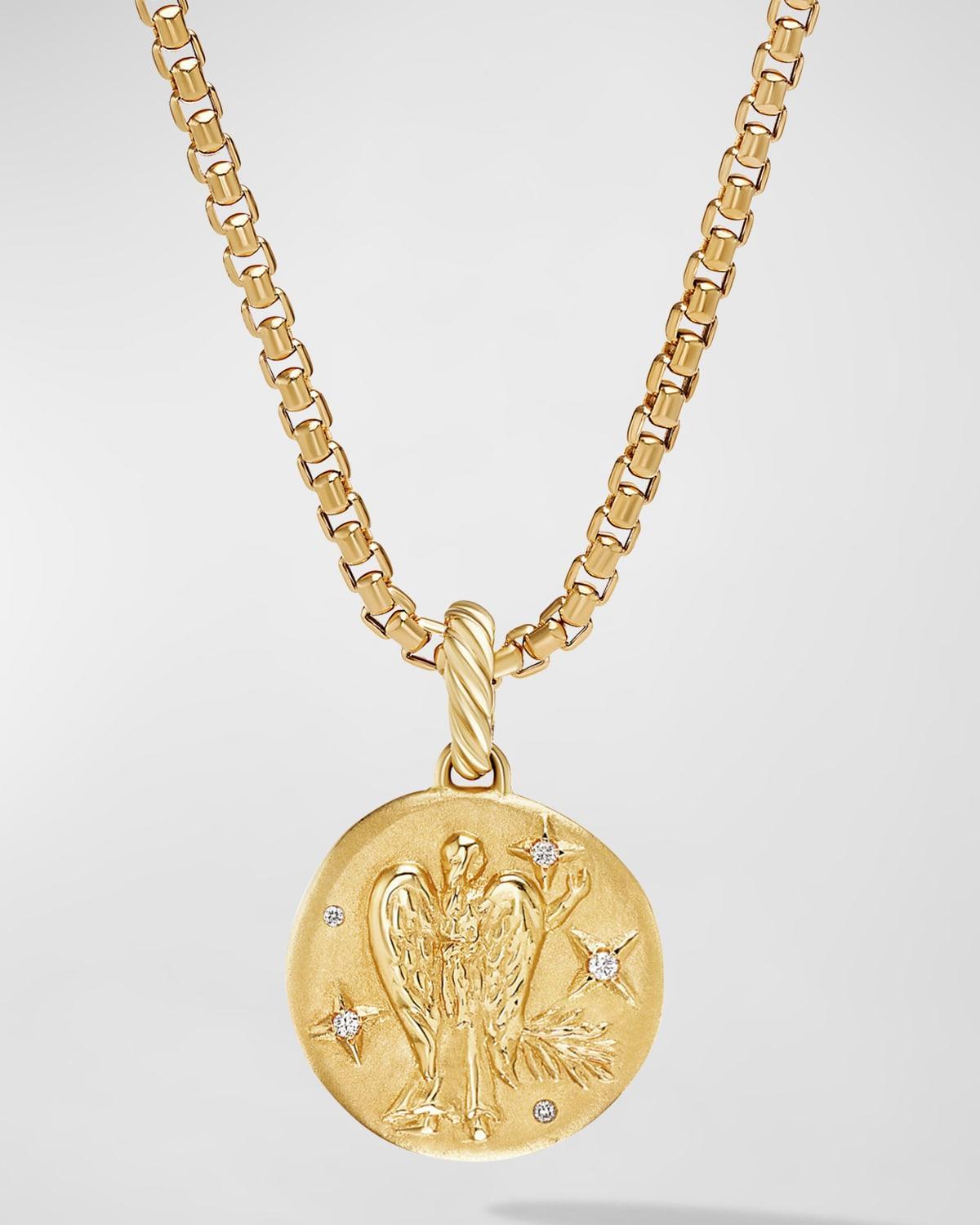 David Yurman 18K Yellow Gold Diamond Aquarius Amulet Pendant Product Image