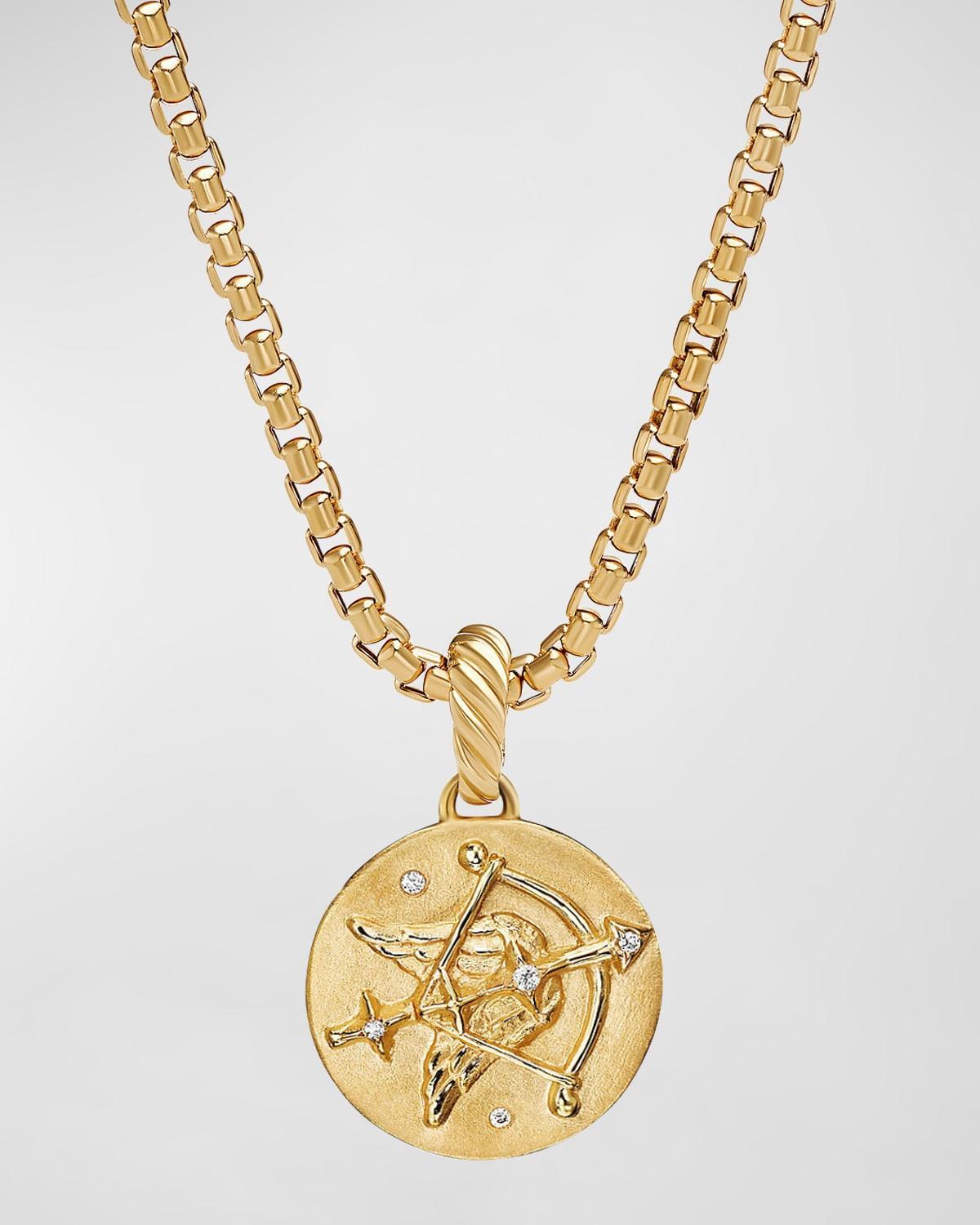 David Yurman 18K Yellow Gold Diamond Aquarius Amulet Pendant Product Image