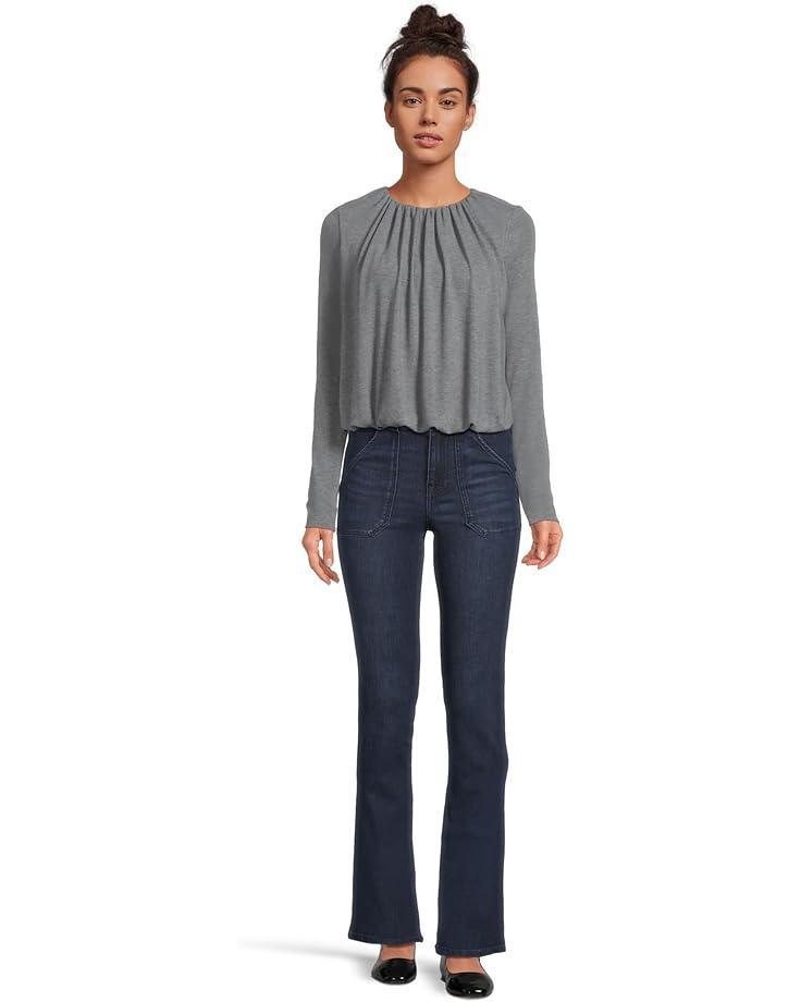 Button Up Top W/ Puff Sleeves & Front Tie Product Image
