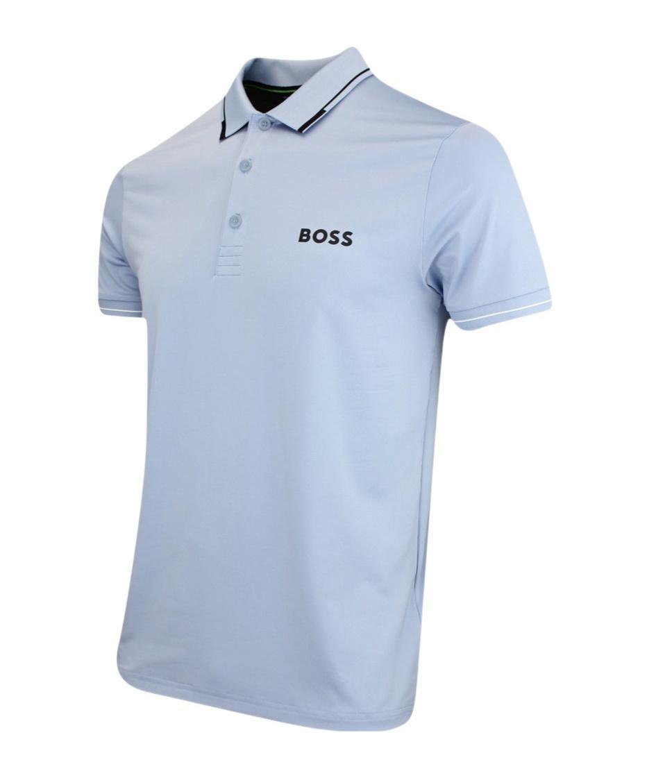 HUGO BOSS Short-sleeved Polo Shirt In Blue Product Image