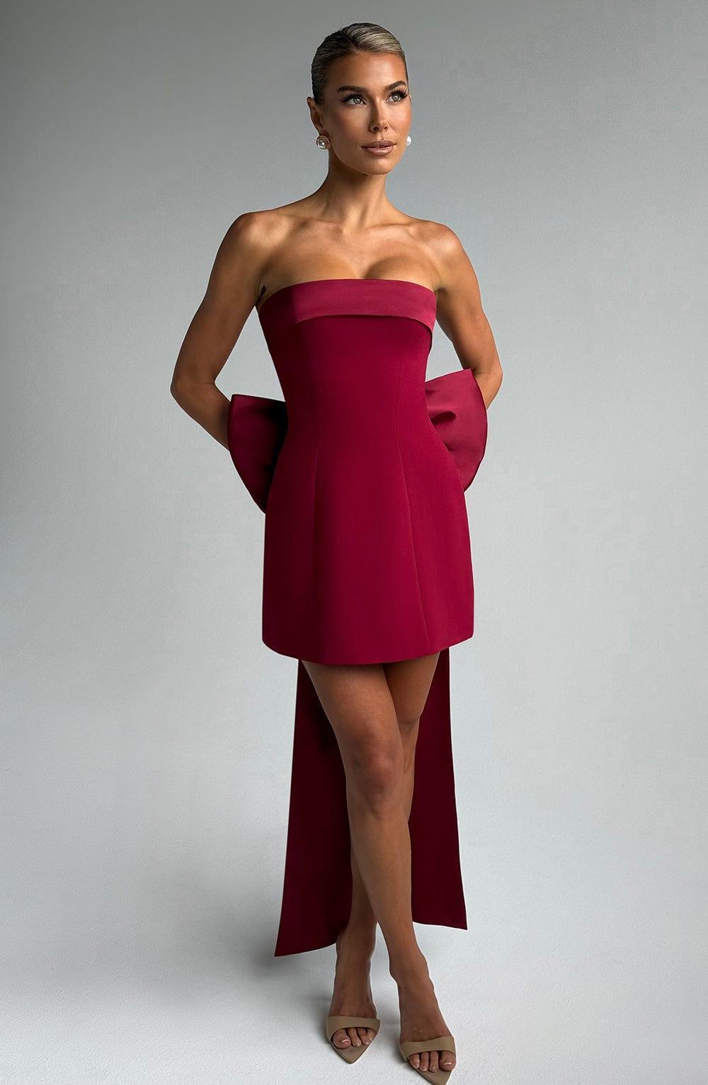 Barbara Mini Dress - Wine Product Image