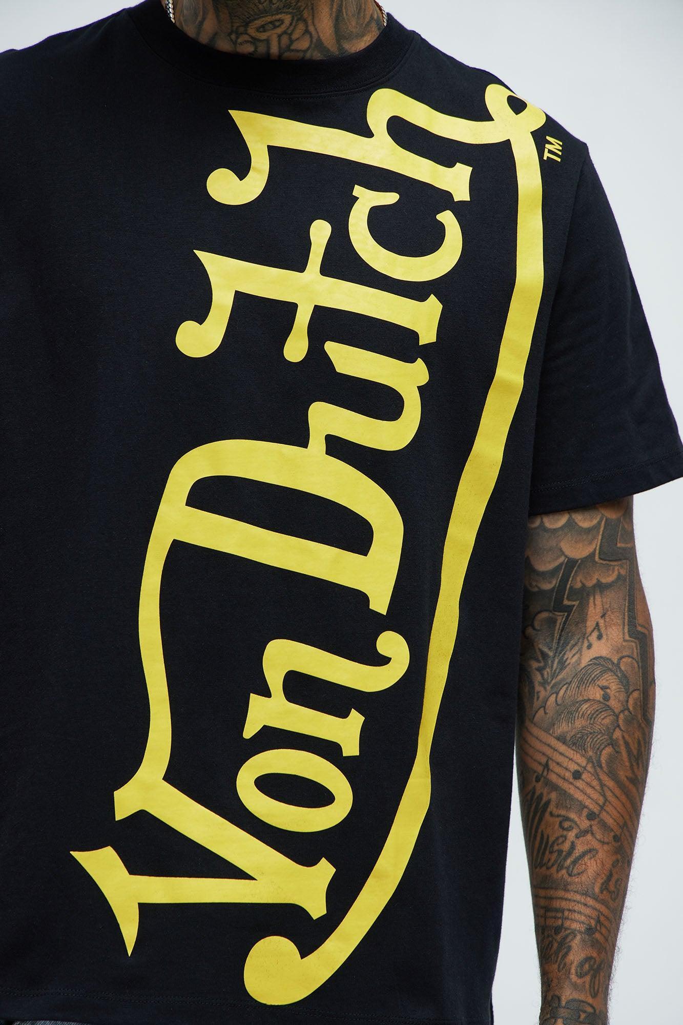 Von Dutch Blasted Short Sleeve Tee - Black/Yellow Product Image