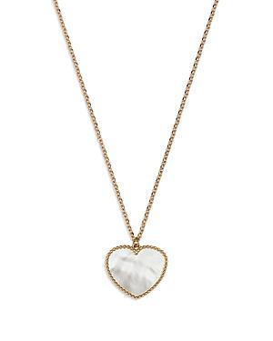 14k Gold Mother-of-Pearl Heart Pendant Necklace, Women's, Size: 18" Product Image