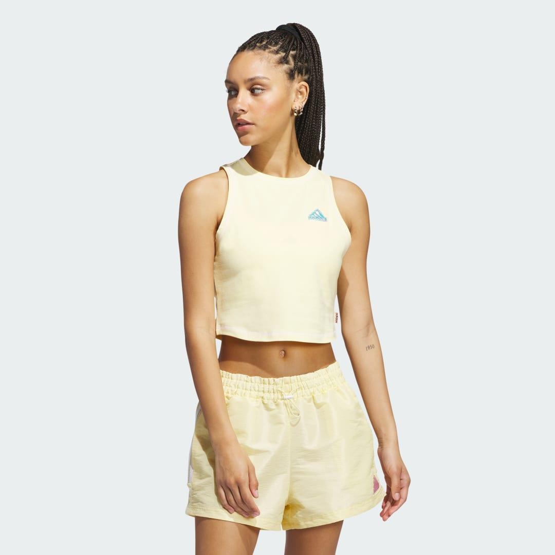 adidas Sunglass Pack Tank Top Almost Yellow L Womens Product Image