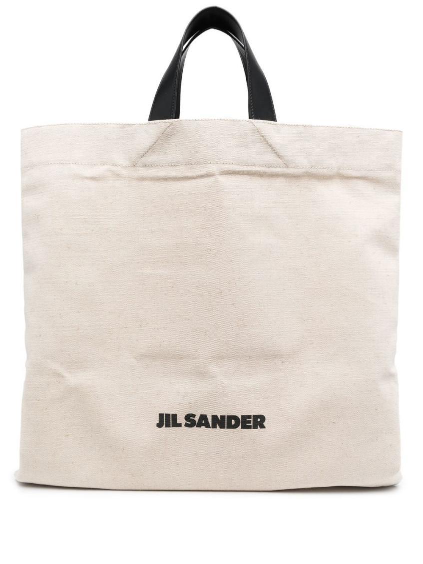 JIL SANDER White White Logo Large Tote Product Image