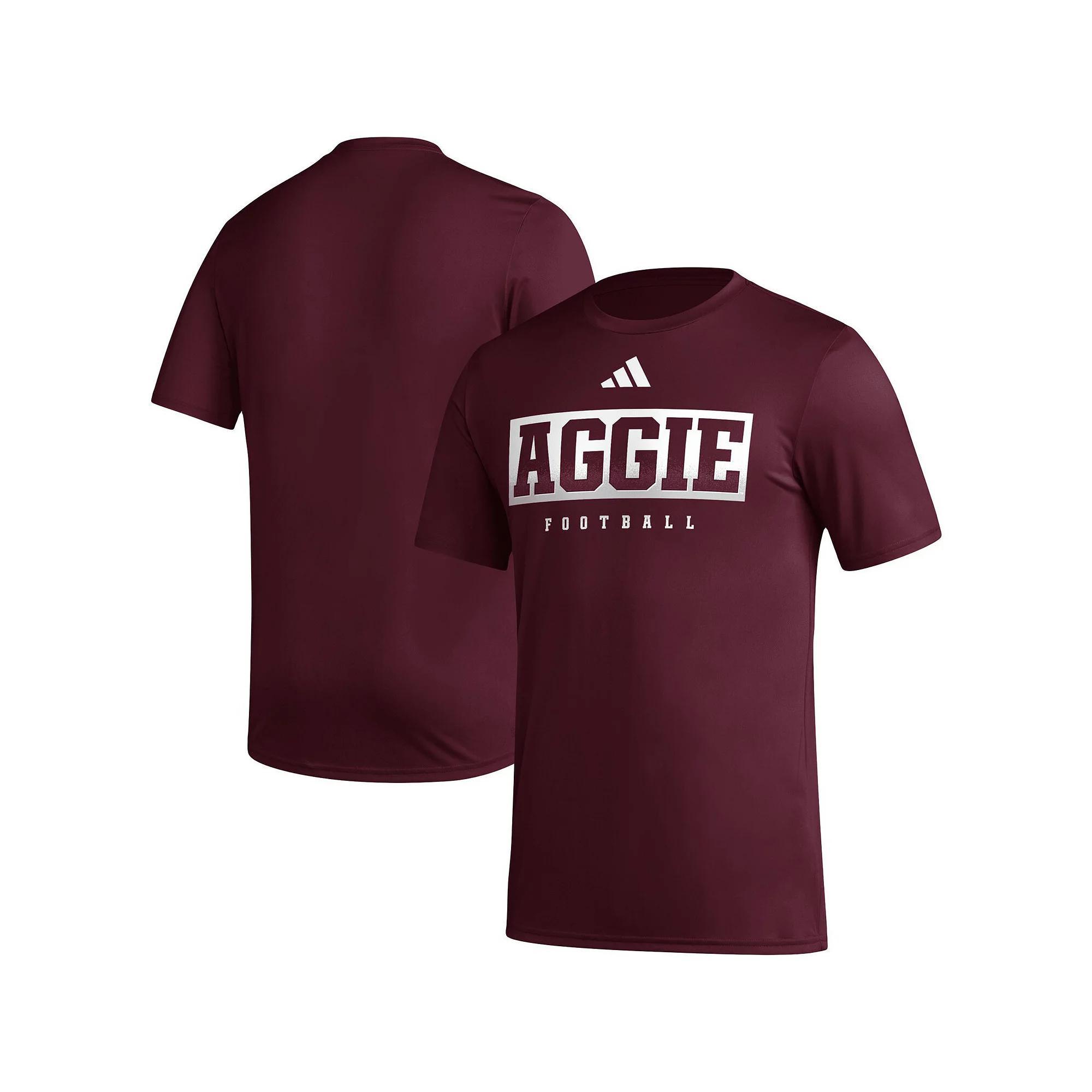 Men's adidas Maroon Texas A&M Aggies Football Practice AEROREADY Pregame T-Shirt, Size: 2XL, Red Product Image