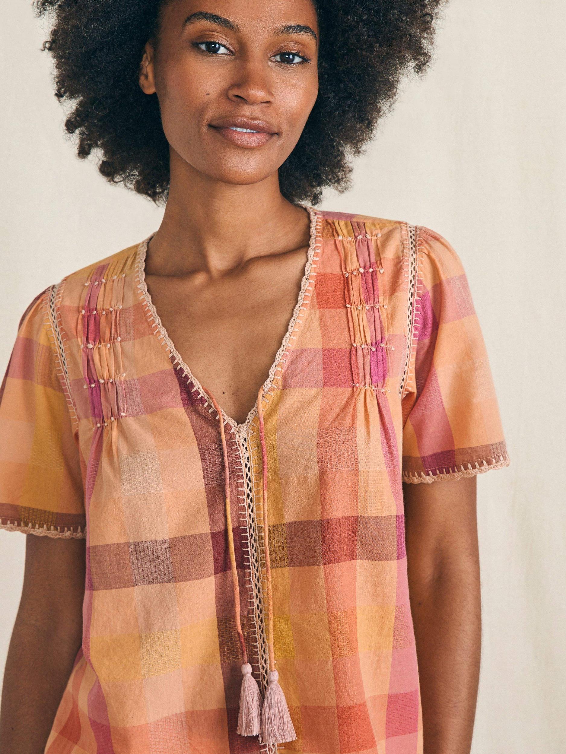 Margate Blouse - Sunset Desert Plaid Female Product Image